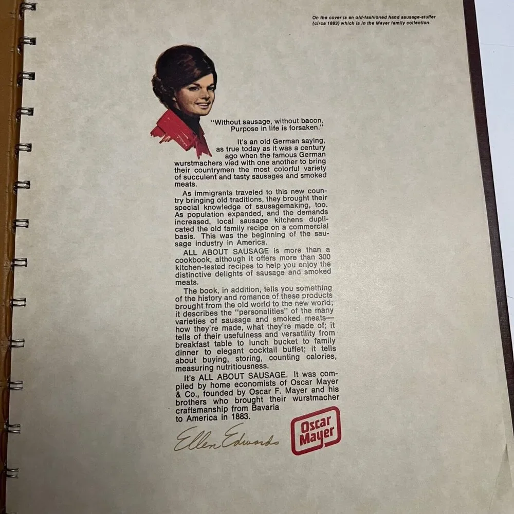 Vintage Cookbook All About Sausage